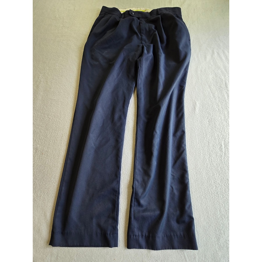 Louis Raphael Golf Pants Men 34x32 Navy Blue Pleated Front Straight Leg Trousers